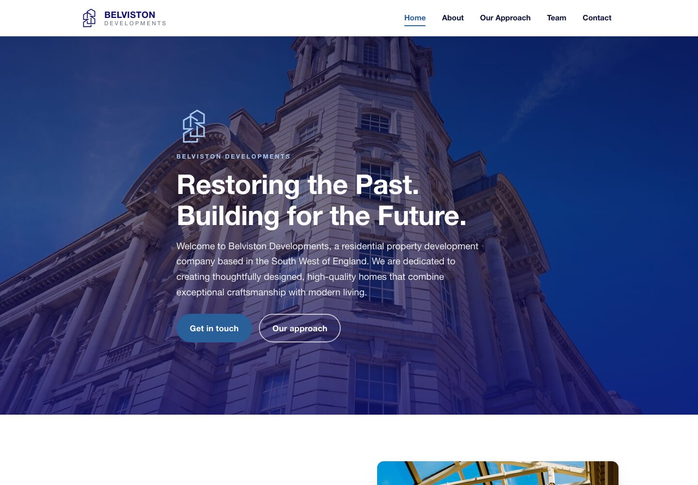 Belviston Developments homepage