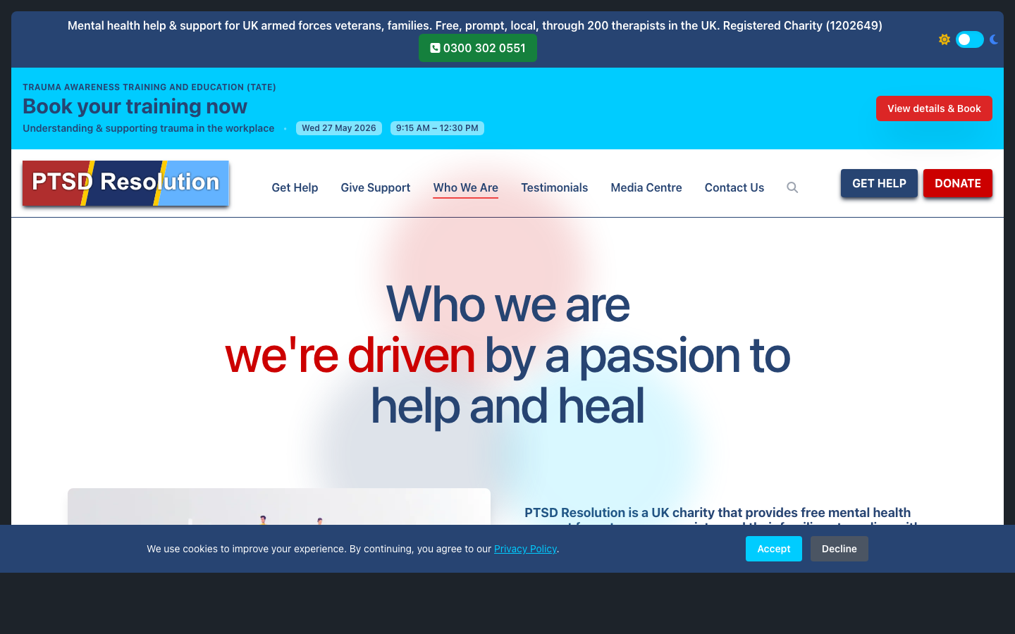 PTSD Resolution Who We Are page