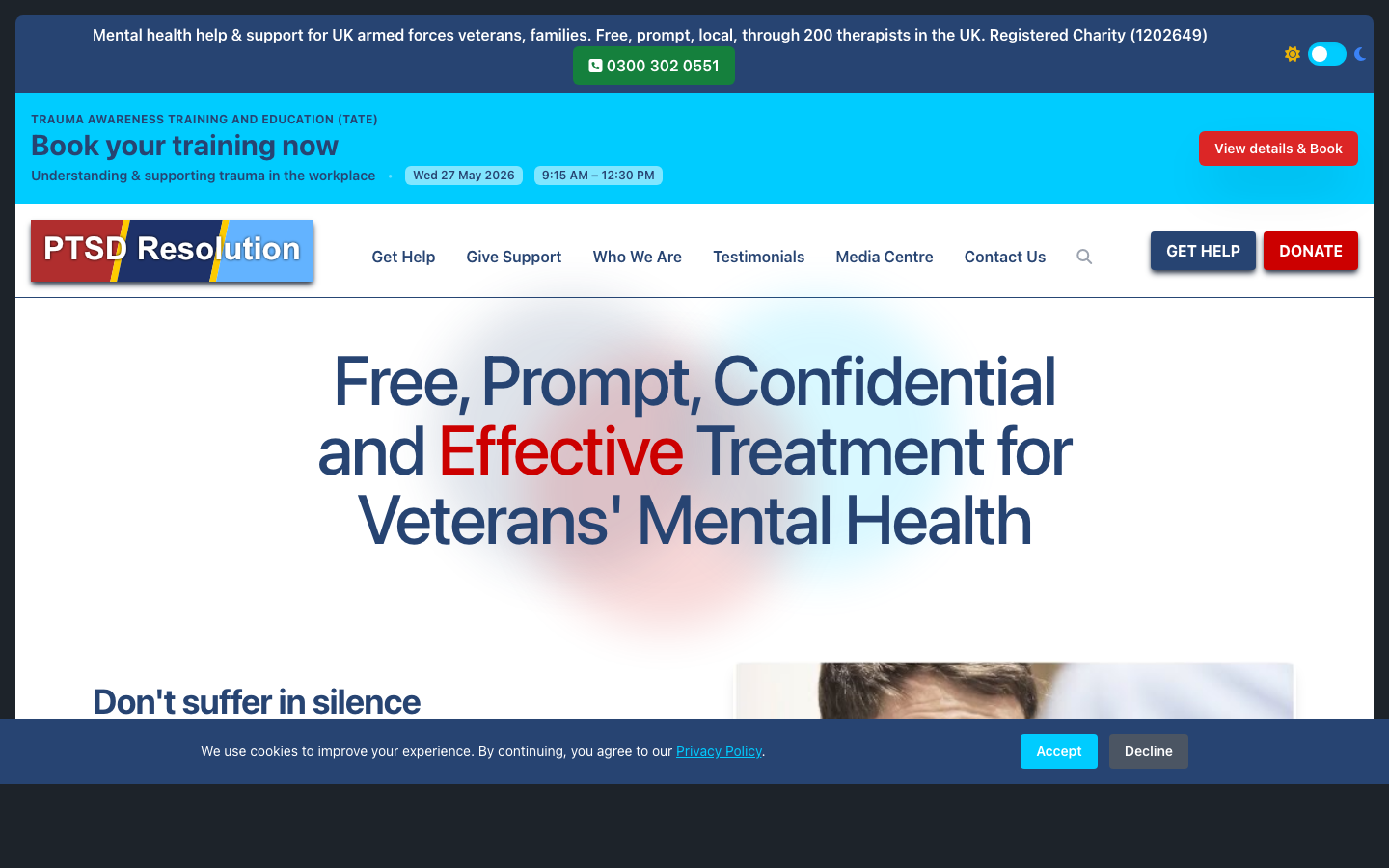 PTSD Resolution homepage