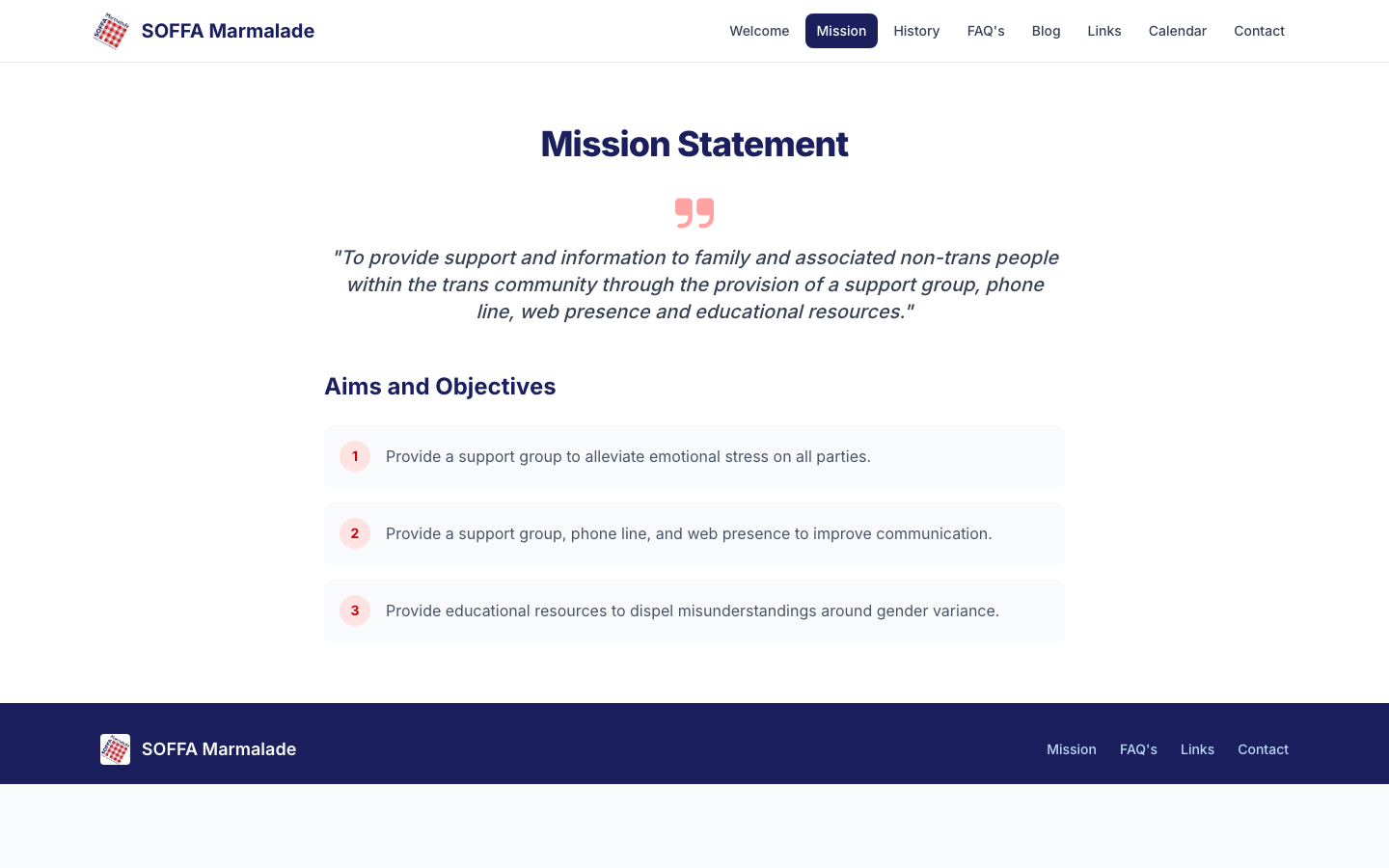 SOFFA Marmalade mission page